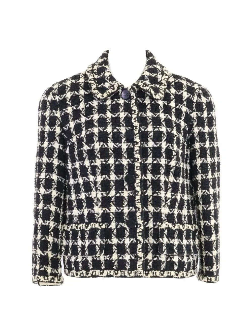 Chanel CC Logo Button Tweed Jacket 38